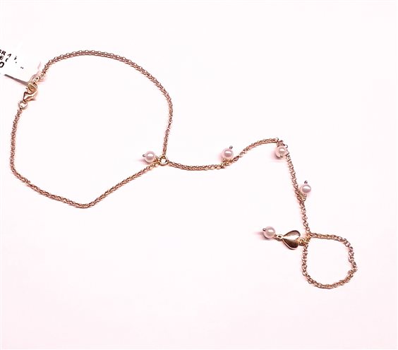 Baciamano Soprana Dame in Gelbgold Perla ANELLO BRACCIALE PERLE GR 4.5 - ANELLO BRACCIALE PERLE GR 4.5